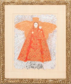 Contemporary School "Ascended Madonna" Watercolor