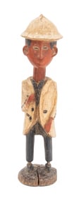 Baule Painted & Carved Wood Colon Figure