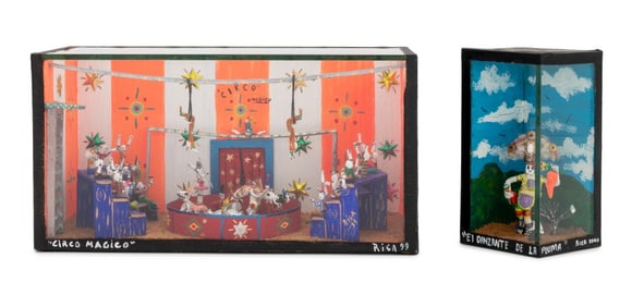 Rica Folk Art Shadowbox Sculptures, 2