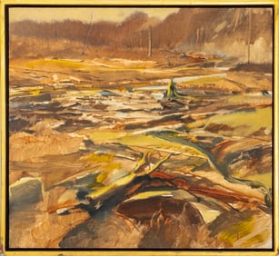 John M. Metheany III Forest Clearing Oil on Board
