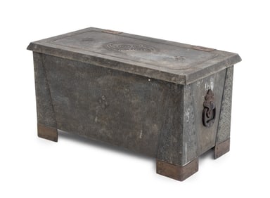 Arts and Crafts Steel and Copper Scuttle