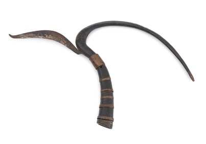 Cambodian Wood and Iron Rice Sickle, 19th C.