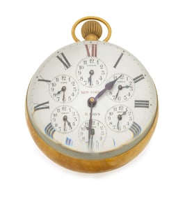 Elgin Giant Brass & Glass World Time Ball Clock