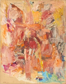 Adrienne Bordes Abstract Composition Oil on Canvas