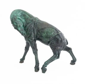 Gary Weisman Verdigris Bronze Horse Sculpture