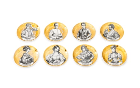 Fornasetti "Melodramma" Porcelain Coasters, 8