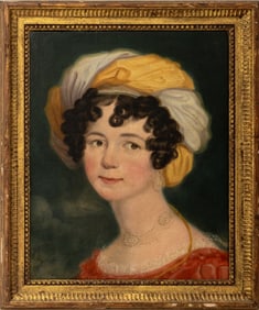 French School Portrait of a Lady Oil on Canvas