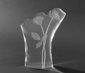 Steuben "Rose Bouquet" Glass Sculpture, 1995