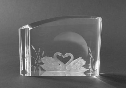 Steuben "Our Love" Glass Sculpture, 1997