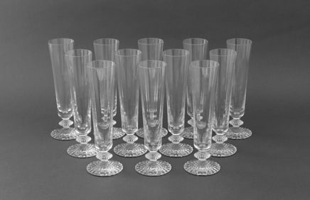 Baccarat Crystal Mille Nuits Champagne Flutes, 12