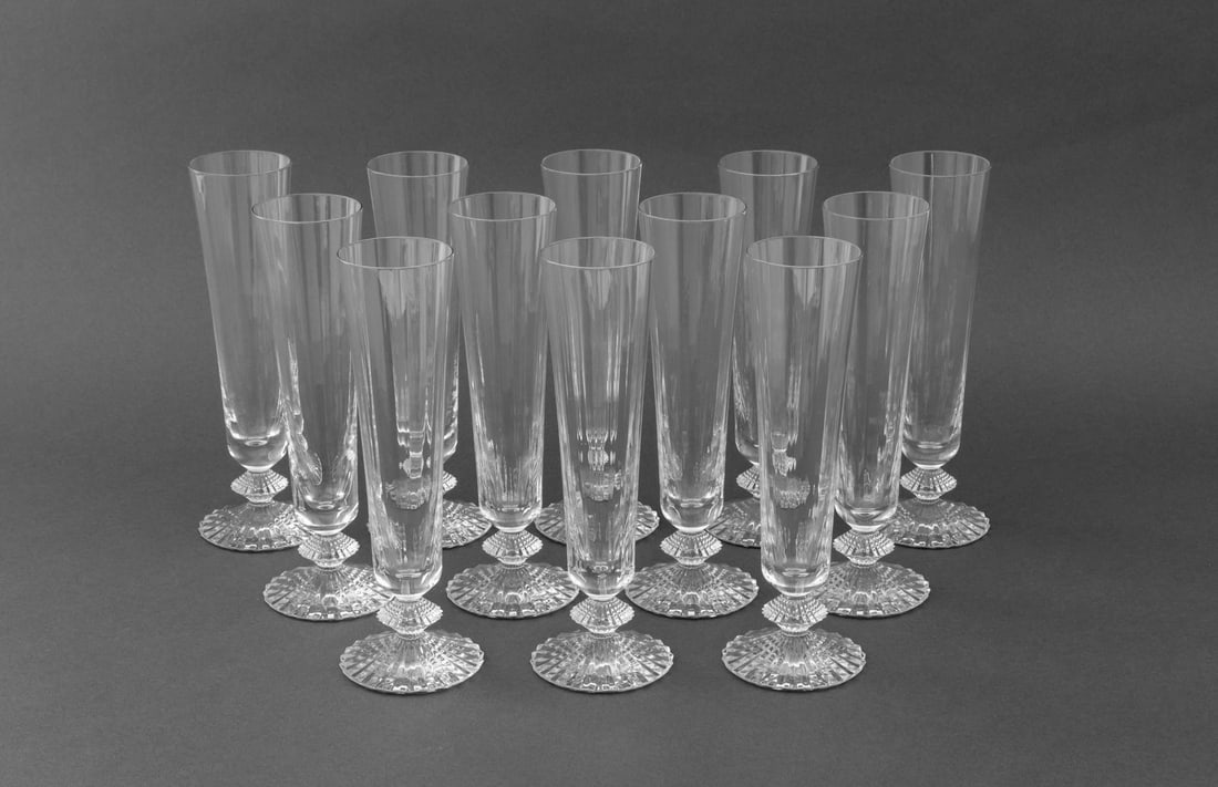 Baccarat Crystal Mille Nuits Champagne Flutes, 12 (1 of 9)