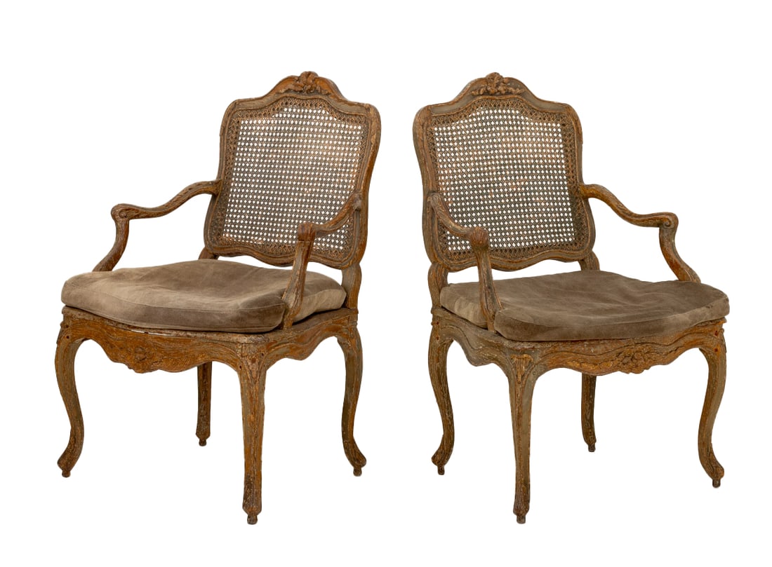 Louis XV Giltwood Fauteuils, ca. 1765, Pair (1 of 11)