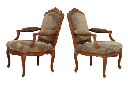 French Regence Beechwood Fauteuils, c. 1720, Pair