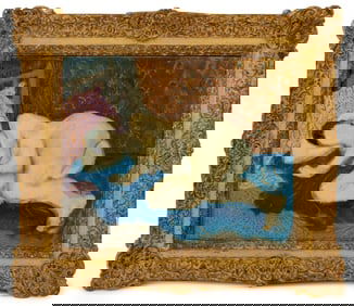 Manfred Schwartz Reclining Nude Oil on Canvas