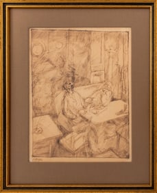 George Grosz "Kaffeehaus" Pen and Ink on Paper