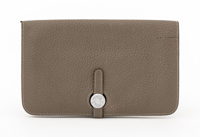 Hermes Dogon Gray Leather Wallet