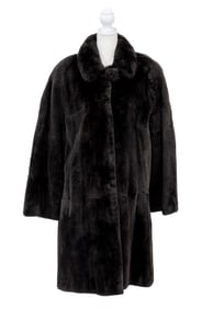 Alixandre Black Beaver Fur Coat