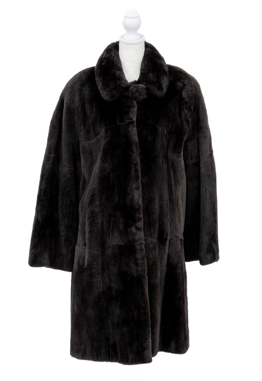 Alixandre Black Beaver Fur Coat (1 of 7)
