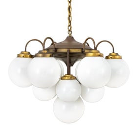 Streamline Moderne Style 12-Globe Chandelier