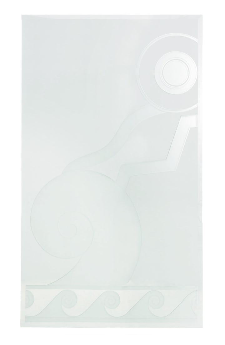 Art Deco Style Etched Glass Wave Wall Mirror (1 of 7)