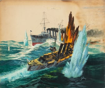 Harry Schaare "The Lonely Command" Mixed Media