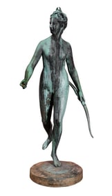 Jean-Antoine Houdon "Diana" Bronze, 19th C.