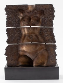 Subirachs Nude Torso Bronze Sculpture, 1982