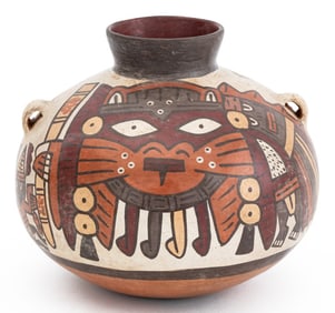 Nazca Feline Motif Pottery Vase