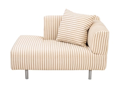 Modern Striped Cotton Upholstered Chaise Longue
