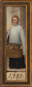 English Choir Boy Holding a Basket Oil on Panel