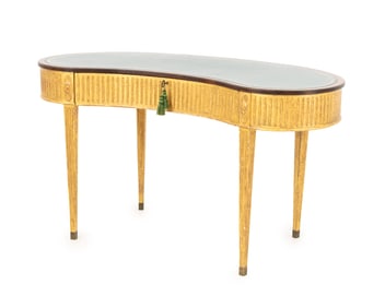 George III Style Giltwood Kidney Shaped Desk