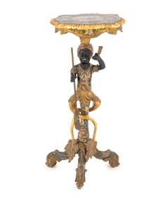 Venetian Painted Carved Giltwood Side Table