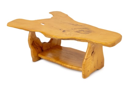 Steve Heller Live Edge Carved Maple Coffee Table