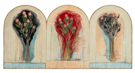 English School "David Roses Growth" Triptych, 1992