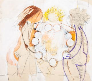 Contemporary Three Muses Oil on Canvas