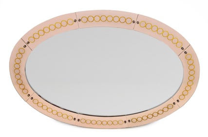 Italian Gilt Link Border Copper-Tone Framed Mirror