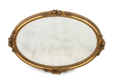 Gilded Age Gilt Composition Oval Beveled Mirror