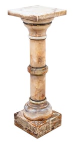 French Alabaster Pedestal, 19th C.