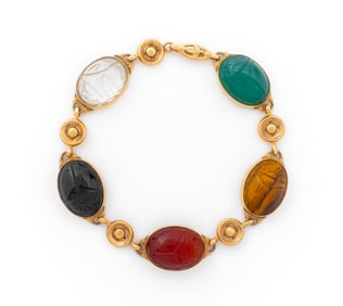 10K Yellow Gold Scarab Bracelet