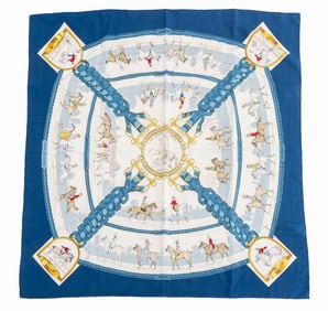 Hermes "Les Allures du Cheval" Silk Twill Scarf