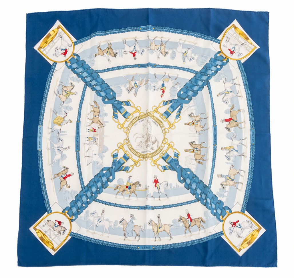 Hermes "Les Allures du Cheval" Silk Twill Scarf (1 of 5)