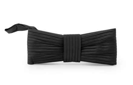 Valentino Black Satin Bow Form Clutch