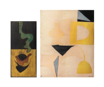 Sica Abstract Collagraphs on Metallic Paper, 2