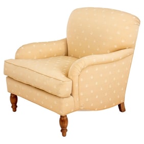George Smith Style Light Yellow Lounge Chair