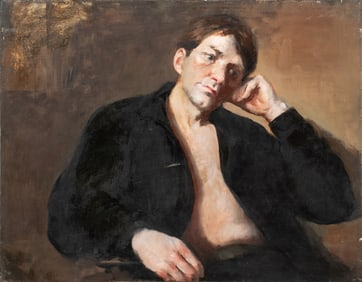 Robert Holden "Seated Man" Oil on Canvas