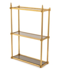 French Modern Brass Three-Tier Wall Etagere