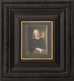 French Gilles Blondeau Portrait Miniature, 17th C.