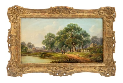 John Mundell Walking Along the River Oil, 19th C.