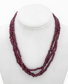 Multi-Strand Amethyst Bead Necklace 14K Gold Clasp