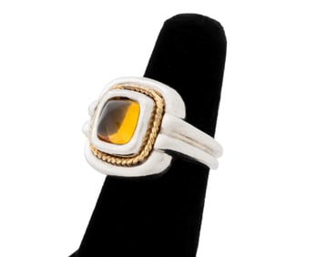 Tiffany & Co. 925 18K Gold Sugarloaf Citrine Ring